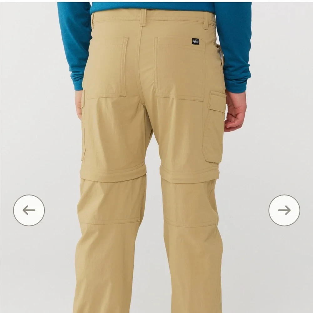 REI Co-op  Sahara Convertible Pants - Kids Khaki Cargo Pants zip shorts 10/12